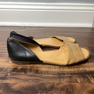 J. Crew Black & Tan Genuine Leather Sandals Size 8